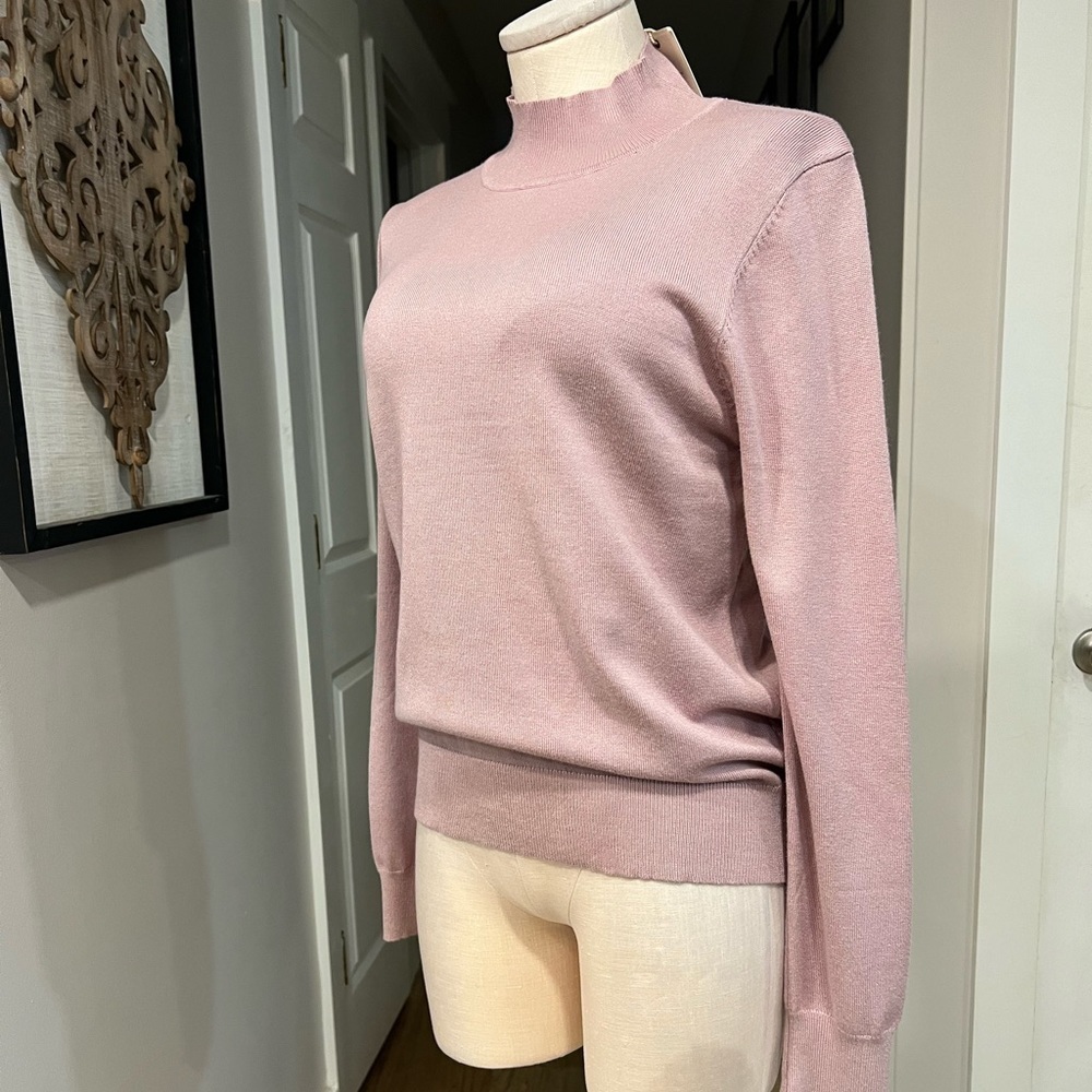 26 INTERNATIONAL lavender/pink long sleeve mock neck lightweight sweater - Picture 6 of 12